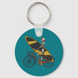 Skelet Surfer met Surfplank Sleutelhanger