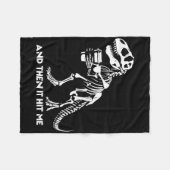 Skelet T-rex Dinosaur Halloween Mannen Vrouwen Gra Fleece Deken (Voorkant (Horizontaal))