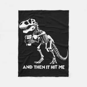 Skelet T-rex Dinosaur Halloween Mannen Vrouwen Gra Fleece Deken