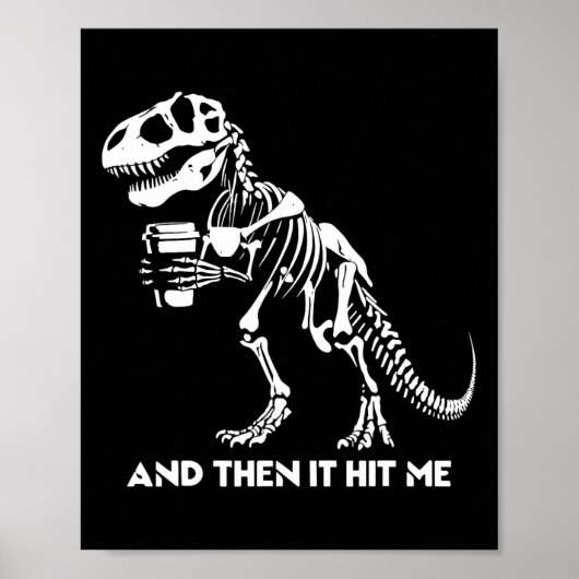 Skelet T-rex Dinosaur Halloween Mannen Vrouwen Gra Poster (Voorkant)