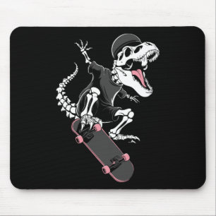 Skelet T-rex Skateboarder - Vintage Dinosaur Ska Muismat
