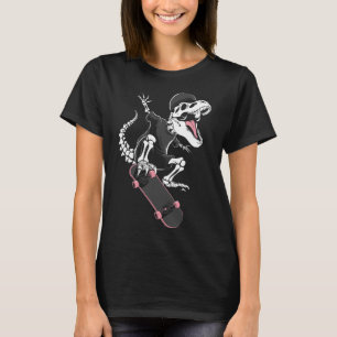Skelet T-rex Skateboarder - Vintage Dinosaur Ska T-shirt