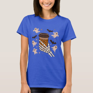 Skelet T-Shirt, Grappige Skelet T-Shirt, Koffie Li T-shirt