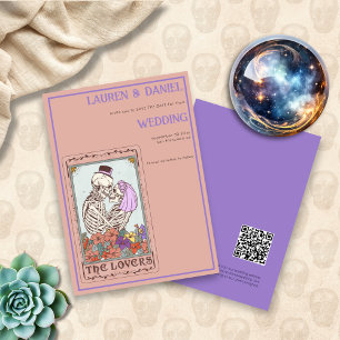 Skelet Tarot QR Gotische Bruiloft Save The Date