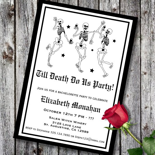 Skelet Till Death Do US Party Bachelorette Kaart
