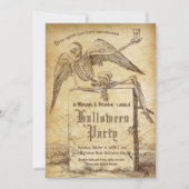  skelet Tombstone Gotische Halloween Party Kaart (Voorkant)