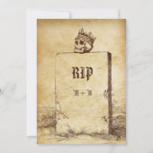  skelet Tombstone Gotische Halloween Party Kaart (Achterkant)