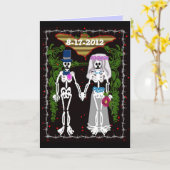 skelet trouwdag 1 kaart (Gele Bloem)