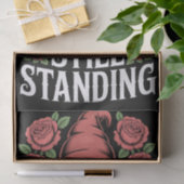 Skelet tuin kabouter met rozen en tekst tissuepapier (Geschenk)