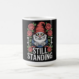 Skelet tuinkabouter met rozen en tekst koffiemok
