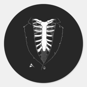Skelet Tuxedo, Halloween Cosplay Kostuum Ronde Sticker