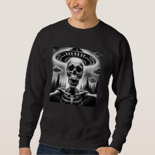 Skelet UFO Halloween Alien Abduction Skeleton Se Trui