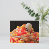 Skelet uit controle Halloween Briefkaart (Staand voorkant)