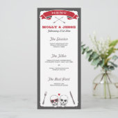 Skelet Valentijn Bruiloft Menu (Staand voorkant)