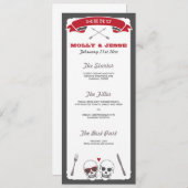 Skelet Valentijn Bruiloft Menu (Voorkant / Achterkant)
