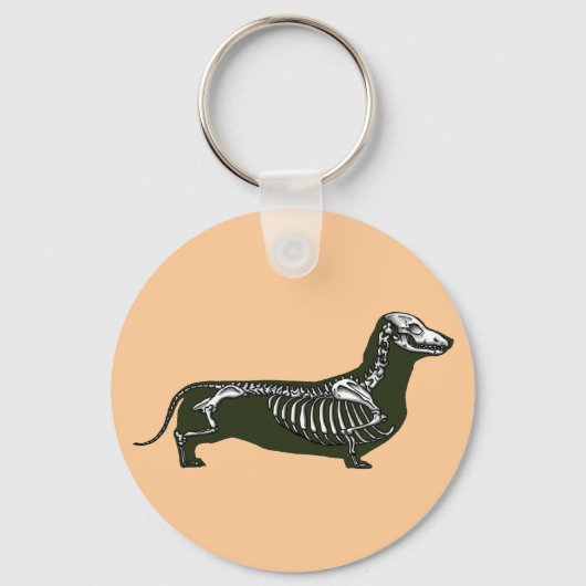 skelet van dachshund sleutelhanger (Voorkant)