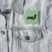 skelet van dachshund vierkante button 5,1 cm (In situ)