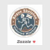 Skelet van de Schurk: Archeologische Grap Sticker (Vel)