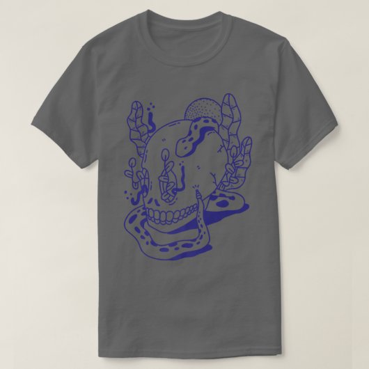 Skelet van de slang onder water t-shirt (Design voorkant)