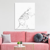 Skelet van een Mylodon Canvas Afdruk (Insitu (Woonkamer))