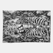 Skelet van Floral met vlinders Theedoek (Horizontaal)