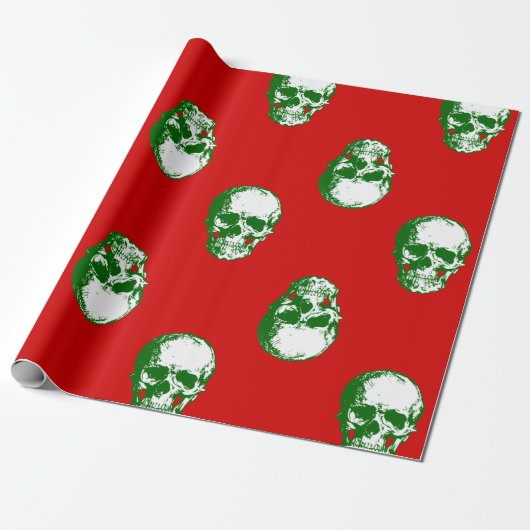 skelet van gothic skeleton voor lelijke kerstmis cadeaupapier (Uitgerold)