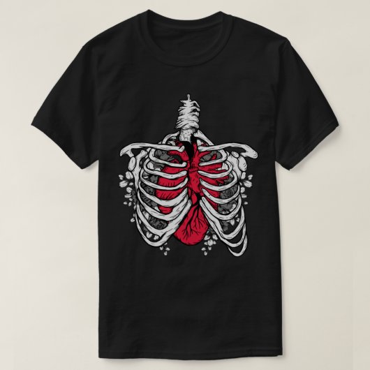 Skelet van het rode hart t-shirt (Design voorkant)