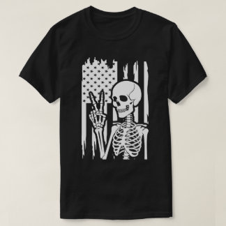 Skelet van het Vredesteken met Nare Amerikaanse Vl T-shirt