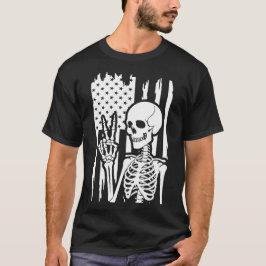 Skelet van het Vredesteken met Nare Amerikaanse Vl T-shirt