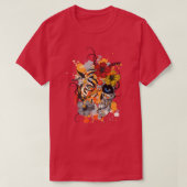 Skelet van tijger, abstract ontwerp t-shirt (Design voorkant)
