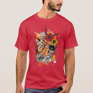 Skelet van tijger, abstract ontwerp t-shirt