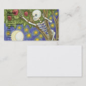 Skelet verbergt zich in boomkunst visitekaartje (Voorkant / Achterkant)