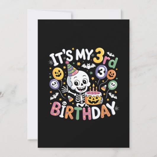 Skelet verjaardag 3 oktober Halloween peuter Kaart (Voorkant)