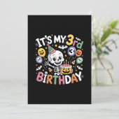 Skelet verjaardag 3 oktober Halloween peuter Kaart (Staand voorkant)