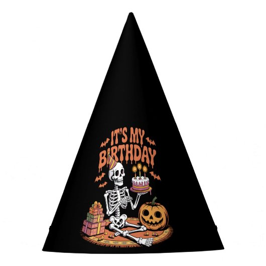 Skelet Verjaardagsfeestje Halloween Pompoen Mannen Feesthoedjes (Voorkant)