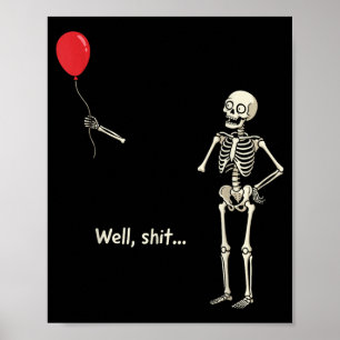 Skelet Verloor Ballon Spullen Skelet Grappig Poster