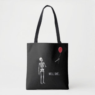 Skelet Verloren Ballon, Donkere Humor Halloween Tote Bag