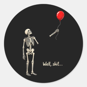 Skelet Verloren Ballon Spul Grappige Uitspraak Cit Ronde Sticker