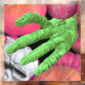 Skelet vingers & schedel met pompoenen voor Hallow Raamsticker (Vel 2)