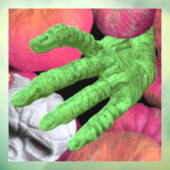 Skelet vingers & schedel met pompoenen voor Hallow Raamsticker (Vel 3)