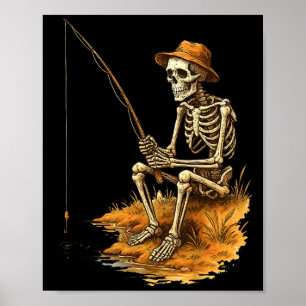 Skelet Vissen Grappige Halloween Kostuum Mannen Vr Poster