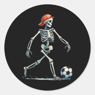 Skelet Voetbal Halloween Kostuum Grappig Mannen Jo Ronde Sticker