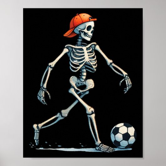Skelet Voetbal Halloween Kostuum Grappige Mannen J Poster (Voorkant)