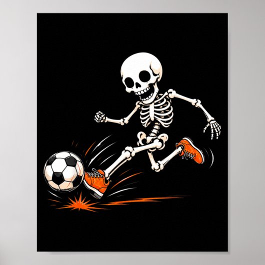 Skelet voetbal halloween kostuum poster (Voorkant)