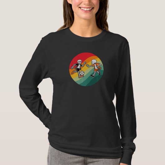 Skelet Voetbal Halloween Spoken T-shirt (Voorkant)