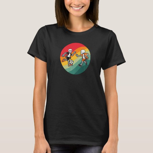 Skelet Voetbal Halloween Spoken T-shirt (Voorkant)