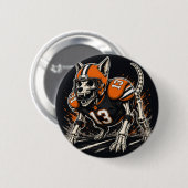 Skelet Voetbal Hond Comic Kunst Ronde Button 5,7 Cm (Voorkant /achterkant)
