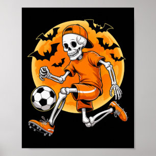 Skelet Voetbal Mannen Jongens Kinderen Halloween V Poster