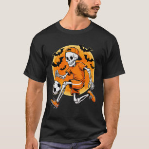 Skelet Voetbal Mannen Jongens Kinderen Halloween V T-shirt
