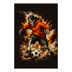 Skelet Voetbalspeler Streetwear Cartoon – Dyna Perfect Poster